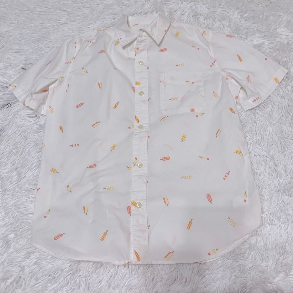 GAP boy's short sleeve Colorful Popsicle Print button up shirt